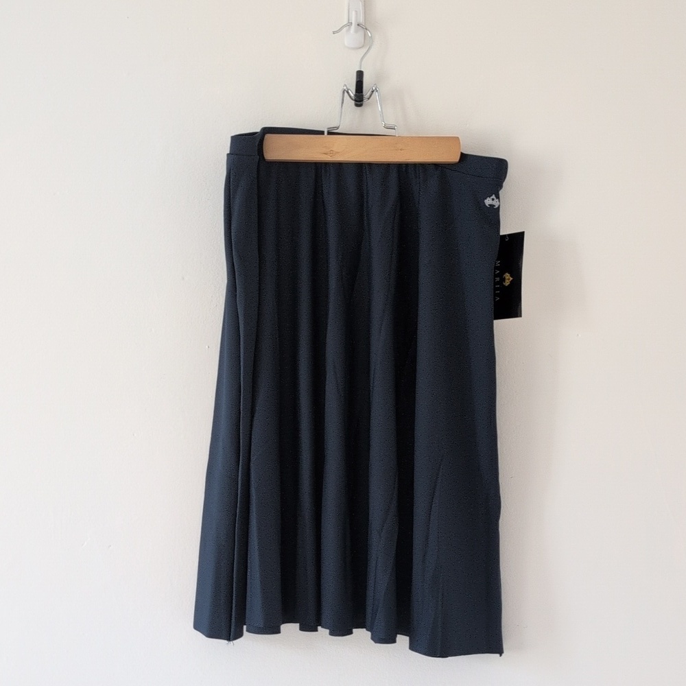 New Mariia Pull On Rehearsal Midi Skater Dance Ballet Skirt XL Navy Blue